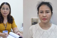 Bị can Vũ Liên Oanh (trái) và Hoàng Thị Thúy Nga.