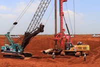 Thi công móng cọc Nhà ga hành khách sân bay Long Thành.