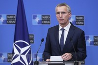 Tổng Thư ký NATO Jens Stoltenberg tại cuộc họp báo ở Brussels, Bỉ. (Ảnh: AFP/TTXVN)