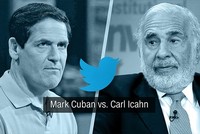 Mark Cuban (trái) và Carl Icahn (phải) ủng hộ 2 ứng cử viên khác nhau. Ảnh: CNN