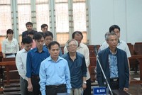 Các bị cáo tại tòa sơ thẩm  tháng 3/2018.