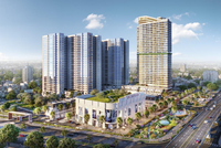 Phối cảnh Charm Diamond (toà cao nhất) là dự án cuối cùng trong Charm City.