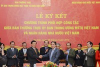 NHNN Ký kết phối hợp công tác với Ủy ban Trung ương MTTQ Việt Nam