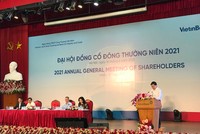 Ông Lê Đức Thọ, Chủ tịch VietinBank phát biểu tại Đại hội