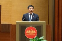 Bộ trưởng Bộ Tài chính Nguyễn Văn Thắng trình bày Báo cáo tiếp thu, giải trình dự án Luật sửa đổi, bổ sung một số điều của Luật Thuế giá trị gia tăng.