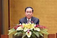 Chủ tịch Ủy ban Trung ương Mặt trận Tổ quốc Việt Nam Trần Thanh Mẫn trình bày báo cáo