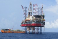 Giàn PV DRILLING III khi thực hiện hợp đồng khoan tại Campuchia