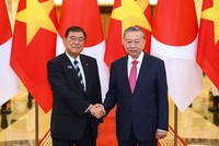Tổng Bí thư Tô Lâm và Thủ tướng Nhật Bản Ishiba Shigeru. Ảnh: Đức Thanh