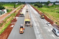 Thi công cao tốc Biên Hòa - Vũng Tàu. (Ảnh: Báo Bà Rịa - Vũng Tàu).