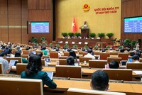 416/443 đại biểu đã bấm nút tán thành Nghị quyết về cơ chế, chính sách đặc biệt tạo đột phá trong xây dựng và thi hành pháp luật.