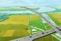 Phối cảnh cầu vượt sông Đáy trên cao tốc Ninh Bình - Nam Định - Ảnh: Bộ GTVT (nay là Bộ Xây dựng).