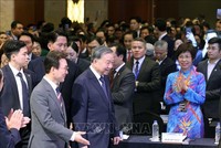 Tổng Bí thư Tô Lâm và Thủ tướng Hàn Quốc Kim Min Seok dự Diễn đàn Kinh tế Việt Nam - Hàn Quốc - Ảnh: TTXVN