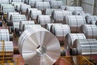 Thép thành phẩm của Công ty sản xuất thép Nhật Bản Nippon Steel. Ảnh: Reuters/TTXVN