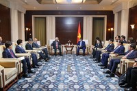 Toàn cảnh buổi tiếp Chủ tịch Ngân hàng Đầu tư cơ sở hạ tầng châu Á (AIIB). Ảnh: Nhật Bắc.