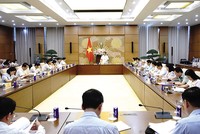 Toàn cảnh phiên thẩm tra sơ bộ Dự án Luật Phá sản (sửa đổi) của Thường trực Ủy ban Kinh tế và Tài chính của Quốc hội. Ảnh: Cao Hoàng