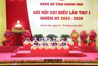 Ðại hội đại biểu Ðảng bộ tỉnh Khánh Hòa lần thứ I, nhiệm kỳ 2025 - 2030 đã biểu quyết thông qua dự thảo Chương trình hành động của Ban chấp hành Đảng bộ tỉnh nhiệm kỳ 2025 - 2030. Ảnh: T.X