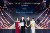 GIA by KITA được xướng tên tại hạng mục “Best Luxury Housing Development (Hanoi)” trong khuôn khổ Vietnam PropertyGuru Awards 2025. Ảnh: KITA Group