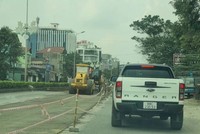 Các nhà thầu tổ chức thi công Dự án cải tạo, mở rộng Quốc lộ 2 đoạn Vĩnh Yên - Việt Trì tại các điểm có mặt bằng. 