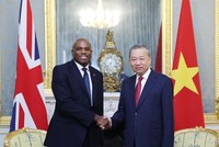 Tổng Bí thư Tô Lâm gặp Phó Thủ tướng Anh David Lammy. Ảnh: Thống Nhất/TTXVN
