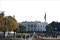Nhà Trắng nhìn từ Công viên Lafayette ở thủ đô Washington D.C. Ảnh: Ngọc Quang/PV TTXVN tại Mỹ