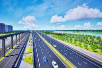Phối cảnh Dự án đầu tư xây dựng Trục đại lộ cảnh quan sông Hồng. 