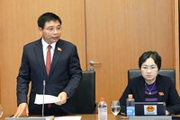 Bộ trưởng Bộ Tài chính Nguyễn Văn Thắng phát biểu tại tổ - Ảnh: NY 