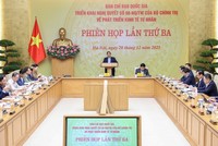 Thủ tướng Phạm Minh Chính, Trưởng Ban Chỉ đạo quốc gia triển khai Nghị quyết số 68-NQ/TW của Bộ Chính trị về phát triển kinh tế tư nhân, chủ trì Phiên họp lần thứ ba của Ban Chỉ đạo - Ảnh: VGP.