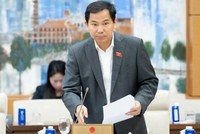 Tổng thư ký Quốc hội Lê Quang Mạnh phát biểu tại cuộc họp. 