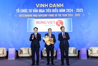 Chứng khoán Rồng Việt 6 lần liên tiếp nhận giải thưởng “Tổ chức tư vấn M&A tiêu biểu" 