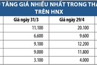 Cổ phiếu “lội ngược dòng” trên HNX tháng 4