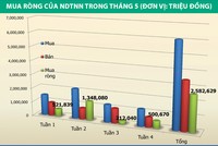 Vốn ngoại mua ròng kỷ lục trong tháng 5