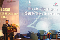 Chủ tịch HNX Trần Văn Dũng khai mạc chương trình Công bố thông tin và minh bạch tại HNX năm 2014