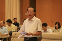 Thượng tướng Lê Quý Vương - Thứ trưởng Bộ Công an báo cáo trước Ủy ban Thường vụ Quốc hội về Dự án Luật tổ chức cơ quan điều tra hình sự