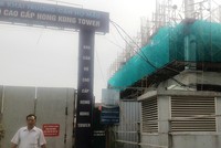 Dự án HongKong Tower sau gần 2 năm tái khởi động vẫn chưa xong phần đế công trình. Ảnh: Nguyên Minh