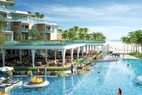 Bể bơi tràn bờ tại Condotel Residences Phu Quoc Emerald Bay 