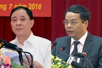 Bí thư Tỉnh ủy Yên Bái Phạm Duy Cường (trái) và Chủ tịch HĐND tỉnh, kiêm Trưởng ban Tổ chức Tỉnh ủy Yên Bái Ngô Ngọc Tuấn (phải)