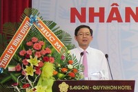 Chủ tịch UBND tỉnh Bình Định phát biểu tại buổi gặp mặt doanh nhân trên địa bàn tỉnh Bình Định