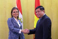 Bộ trưởng Bộ Kế hoạch và Đầu tư Nguyễn Chí Dũng (bên phải) và Bộ trưởng Bộ Đầu tư và Hợp tác quốc tế Ai Cập Sahar Nasr (bên trái).