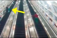 Khách Trung Quốc gây hoạ khi kéo vali xuống thang cuốn