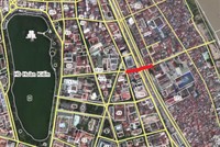 Vạch đỏ trong ảnh là tuyến đường hầm Hà Nội dự kiến đầu tư xây dựng