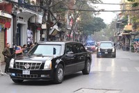 Đoàn xe của phái đoàn Mỹ trong thời gian diễn ra Hội nghị Thượng đỉnh Hoa Kỳ - Triều Tiên. Ảnh: Đức Thanh