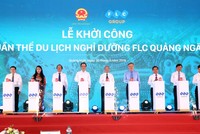 Các lãnh đạo cấp cao T.W và lãnh đạo tỉnh Quảng Ngãi nhấn nút khởi công Quần thể du lịch nghỉ dưỡng FLC Quảng Ngãi
