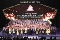 Hội Doanh nhân trẻ Việt Nam đang đẩy mạnh hoạt động kết nối doanh nghiệp. Trong ảnh: Các doanh nghiệp đoạt giải Sao Vàng đất Việt năm 2018.. Ảnh: Chí Cường