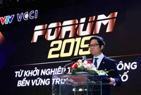 Ông Vũ Tiến Lộc chia sẻ tại Diễn đàn “Từ khởi nghiệp tới thành công bền vững trong thời kinh tế số” (Ảnh: Lê Toàn).