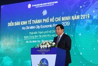 Bộ trưởng Bộ Kế hoạch Đầu tư Nguyễn Chí Dũng phát biểu tại Diễn đàn-Ảnh Lê Toàn