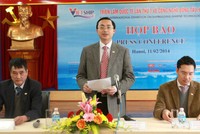 Ông Vũ Anh Tuấn chủ trì cuộc họp báo Vietship năm 2014 trên cương vị Tổng giám đốc SBIC.