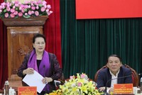 Chủ tịch Quốc hội Nguyễn Thị Kim Ngân phát biểu tại buổi làm việc với Ban Thường vụ Tỉnh ủy Quảng Trị.