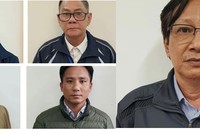 5 bị can bị khởi tố gồm: Quản Trọng Tuấn, Phan Ngọc Thơm, Vũ Như Khuê, Nguyễn Quốc Hải, Phạm Khánh Toàn (thứ tự từ trên xuống)