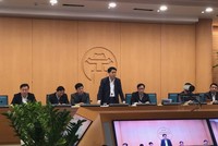 Chủ tịch UBND TP Nguyễn Đức Chung phát biểu tại cuộc họp. Ảnh: T.T