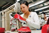 Nhiều doanh nghiệp da giày Việt Nam chưa chủ động được nguồn cung ứng da nguyên liệu. Ảnh: Đức Thanh